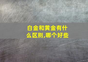 白金和黄金有什么区别,哪个好些