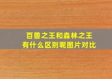 百兽之王和森林之王有什么区别呢图片对比