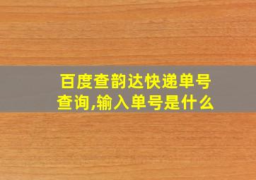 百度查韵达快递单号查询,输入单号是什么