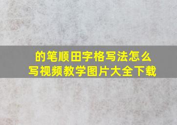 的笔顺田字格写法怎么写视频教学图片大全下载