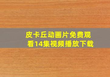 皮卡丘动画片免费观看14集视频播放下载