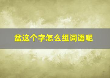 盆这个字怎么组词语呢