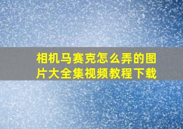 相机马赛克怎么弄的图片大全集视频教程下载