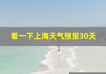 看一下上海天气预报30天