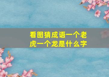 看图猜成语一个老虎一个龙是什么字