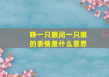 睁一只眼闭一只眼的表情是什么意思