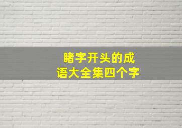 睹字开头的成语大全集四个字