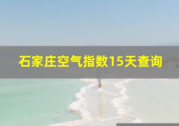 石家庄空气指数15天查询