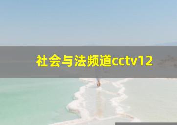 社会与法频道cctv12