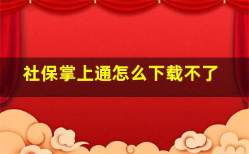 社保掌上通怎么下载不了