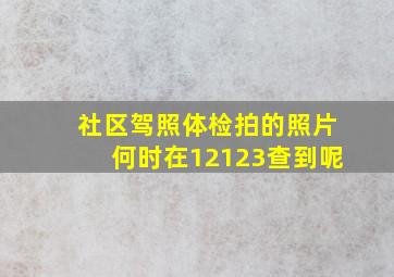 社区驾照体检拍的照片何时在12123查到呢