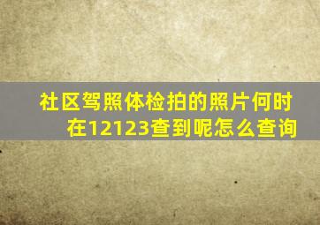 社区驾照体检拍的照片何时在12123查到呢怎么查询