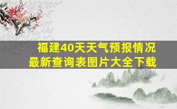 福建40天天气预报情况最新查询表图片大全下载