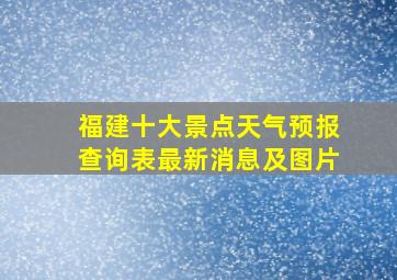 福建十大景点天气预报查询表最新消息及图片