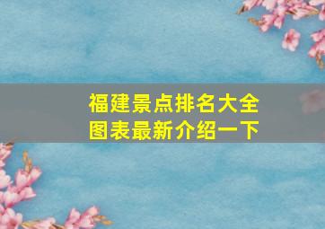 福建景点排名大全图表最新介绍一下