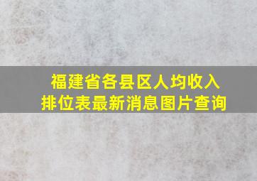 福建省各县区人均收入排位表最新消息图片查询