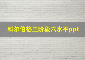 科尔伯格三阶段六水平ppt