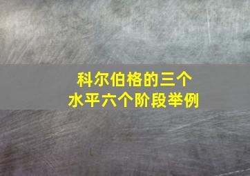 科尔伯格的三个水平六个阶段举例