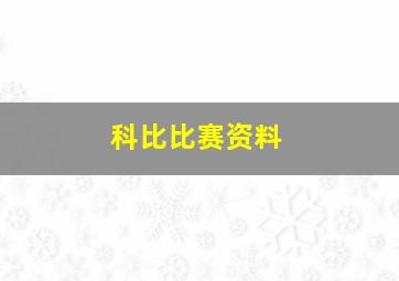 科比比赛资料