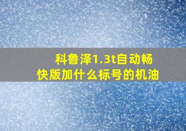 科鲁泽1.3t自动畅快版加什么标号的机油