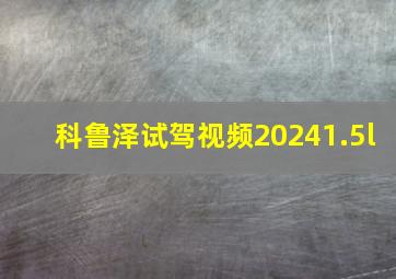 科鲁泽试驾视频20241.5l