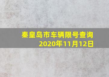 秦皇岛市车辆限号查询2020年11月12日