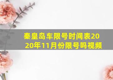 秦皇岛车限号时间表2020年11月份限号吗视频