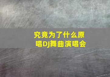 究竟为了什么原唱DJ舞曲演唱会