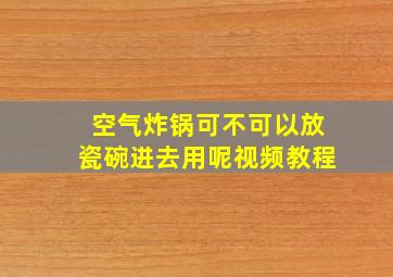 空气炸锅可不可以放瓷碗进去用呢视频教程