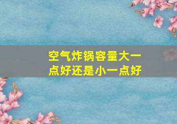 空气炸锅容量大一点好还是小一点好