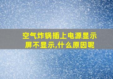 空气炸锅插上电源显示屏不显示,什么原因呢