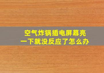 空气炸锅插电屏幕亮一下就没反应了怎么办