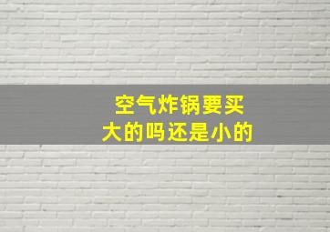 空气炸锅要买大的吗还是小的