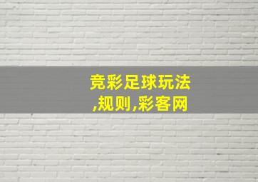 竞彩足球玩法,规则,彩客网