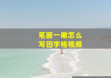 笔画一撇怎么写田字格视频