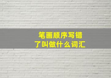 笔画顺序写错了叫做什么词汇