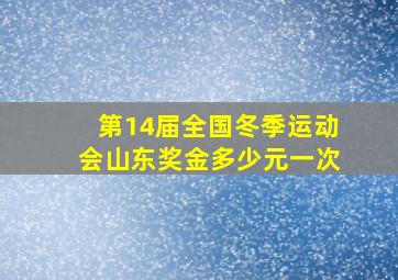 第14届全国冬季运动会山东奖金多少元一次