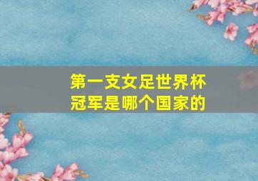 第一支女足世界杯冠军是哪个国家的