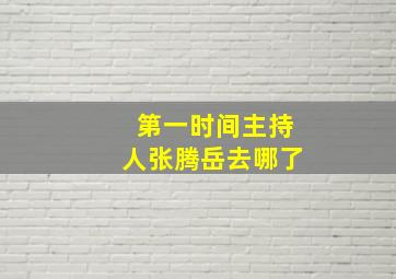 第一时间主持人张腾岳去哪了