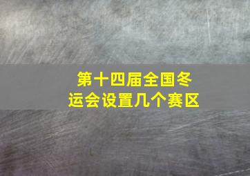 第十四届全国冬运会设置几个赛区