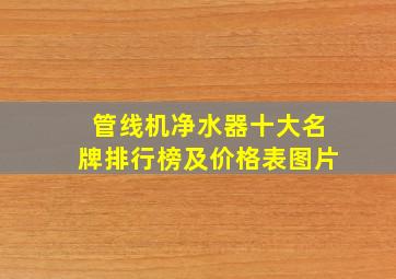 管线机净水器十大名牌排行榜及价格表图片