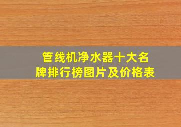 管线机净水器十大名牌排行榜图片及价格表