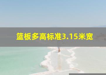 篮板多高标准3.15米宽