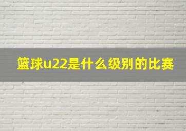 篮球u22是什么级别的比赛