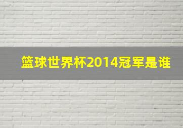 篮球世界杯2014冠军是谁