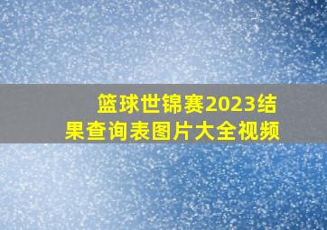 篮球世锦赛2023结果查询表图片大全视频