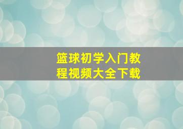 篮球初学入门教程视频大全下载