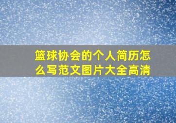 篮球协会的个人简历怎么写范文图片大全高清