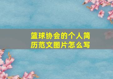 篮球协会的个人简历范文图片怎么写