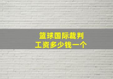 篮球国际裁判工资多少钱一个